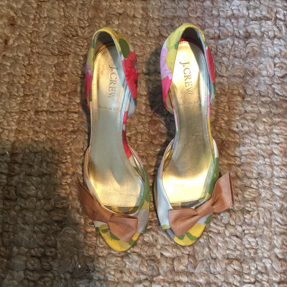 J.crew flowery heels